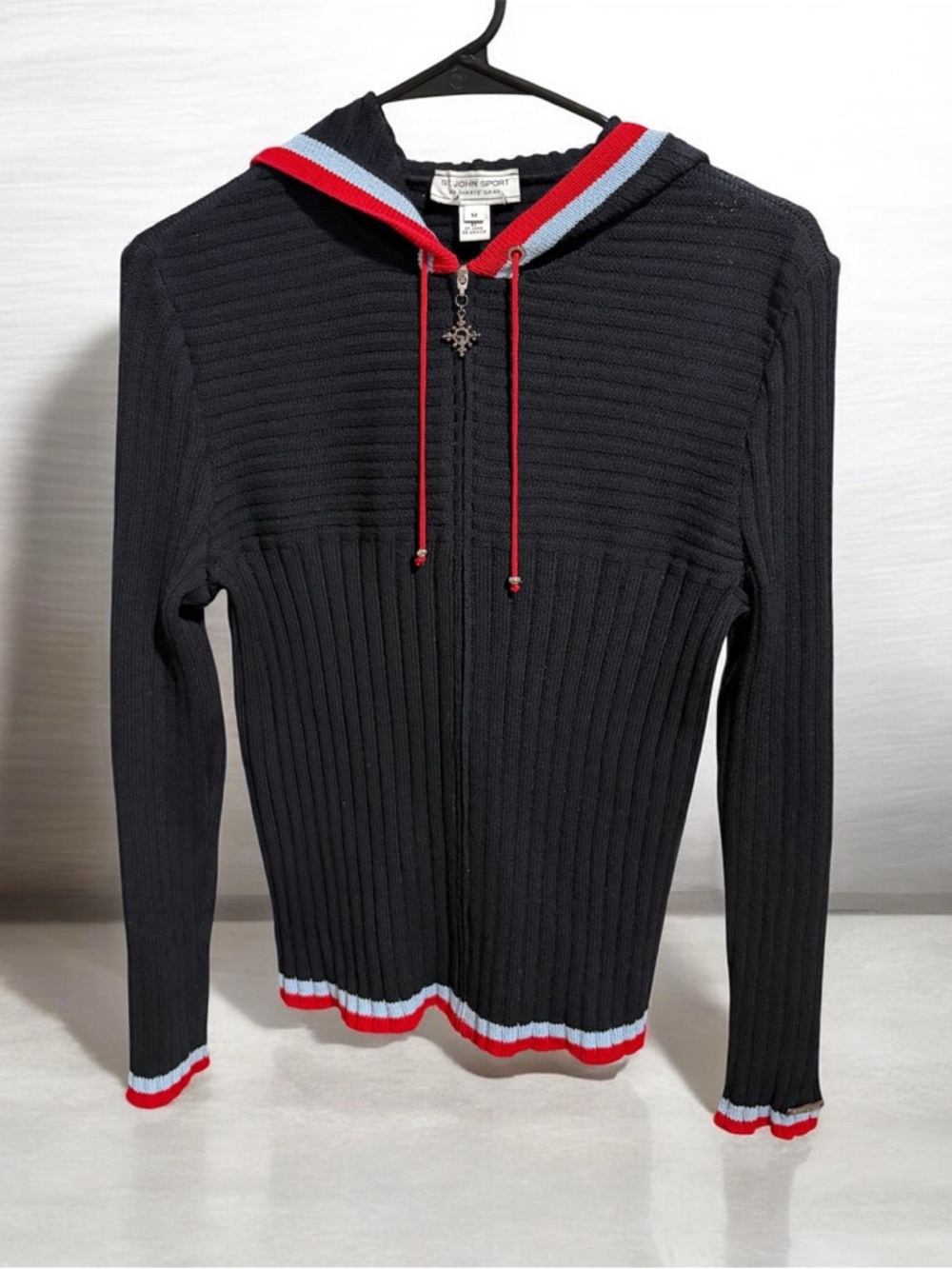 St. John Sport By Marie Gray Sweater Cardigan Zippered Hoodie Women’s Medium